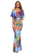 Print Off-The-Shoulder Maxi Dress